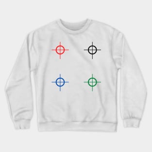 red black blue green target design Crewneck Sweatshirt